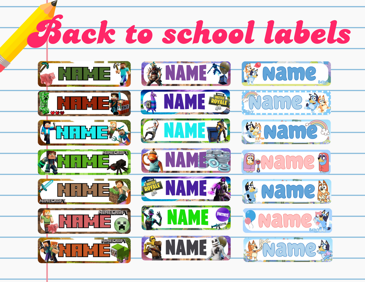 Back to School Labels