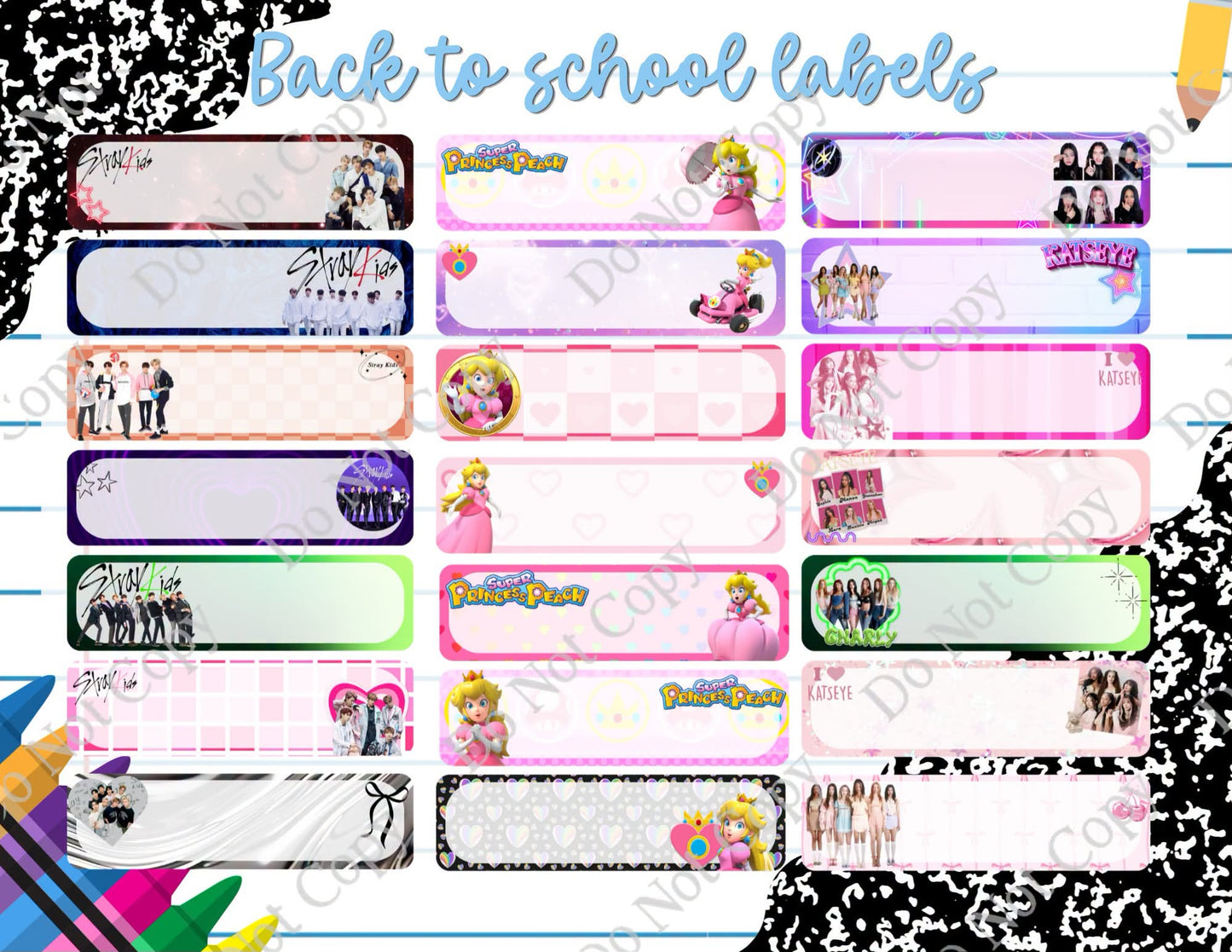 Back to School Labels