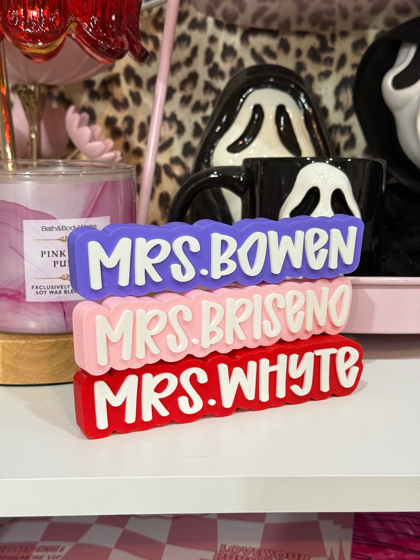 Teacher desk name