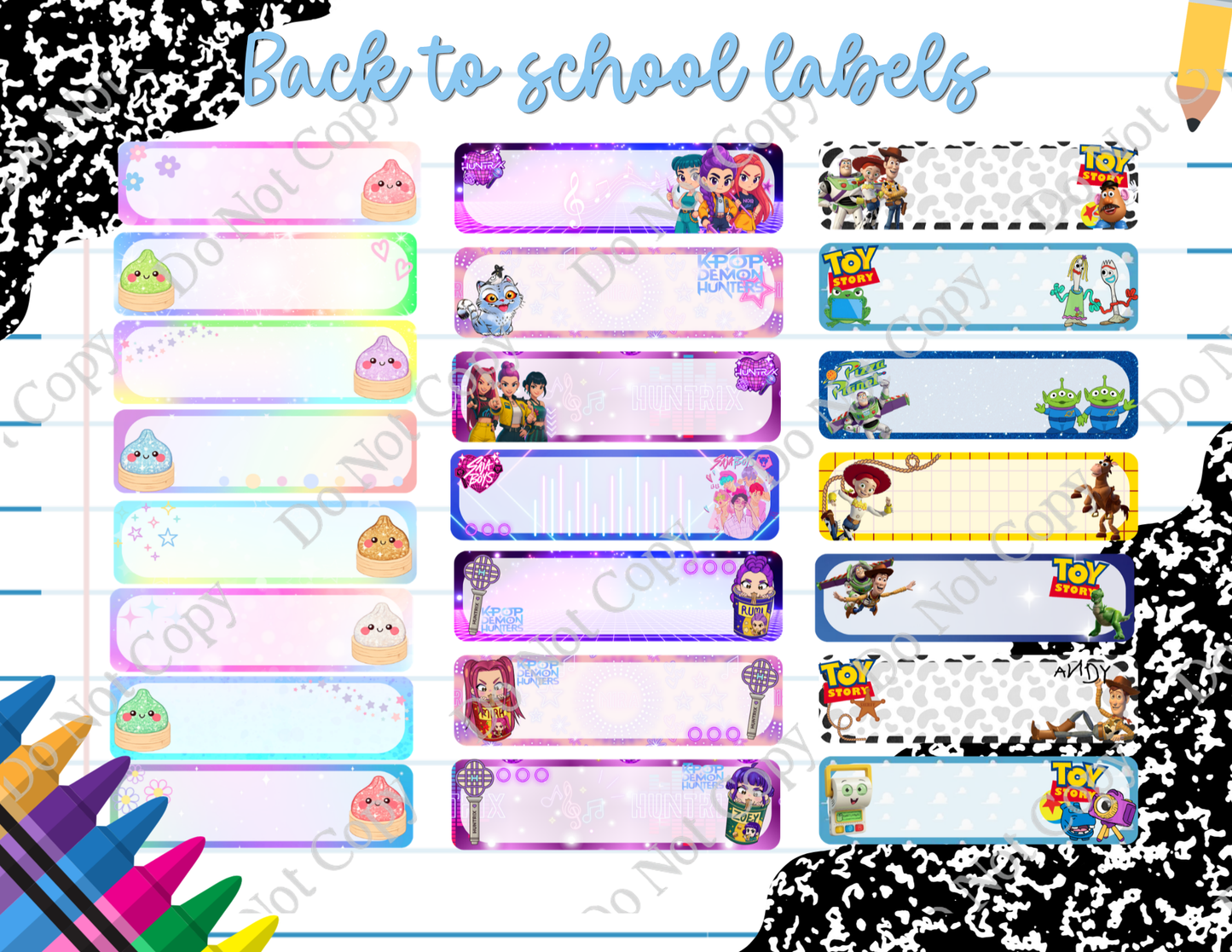 Back to School Labels