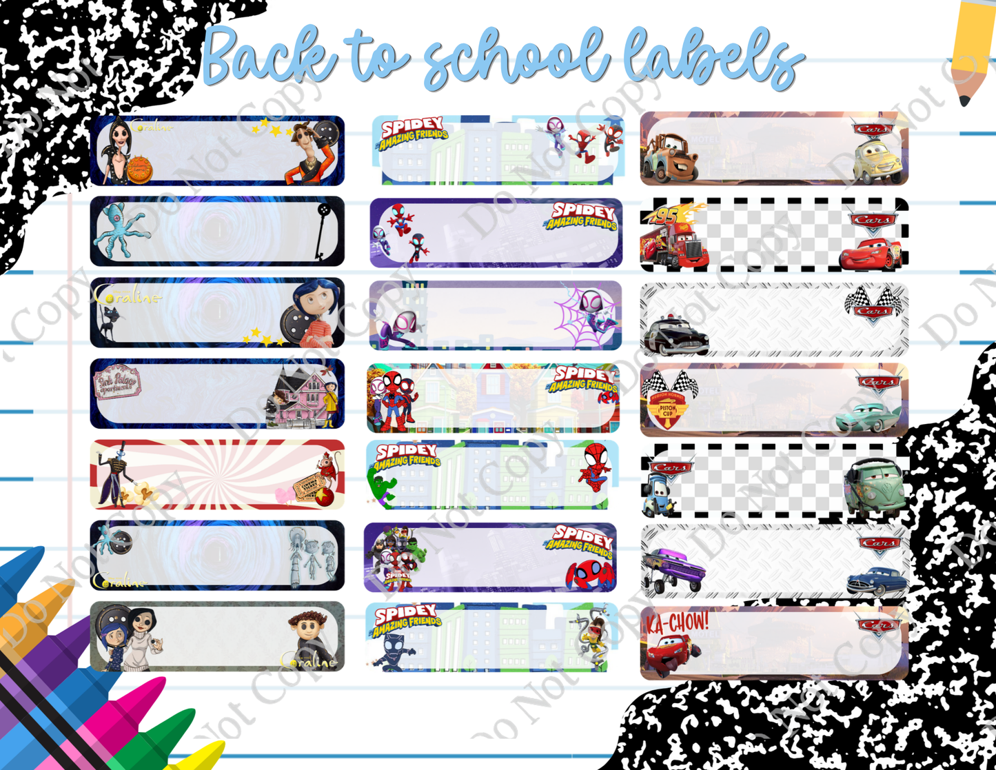 Back to School Labels
