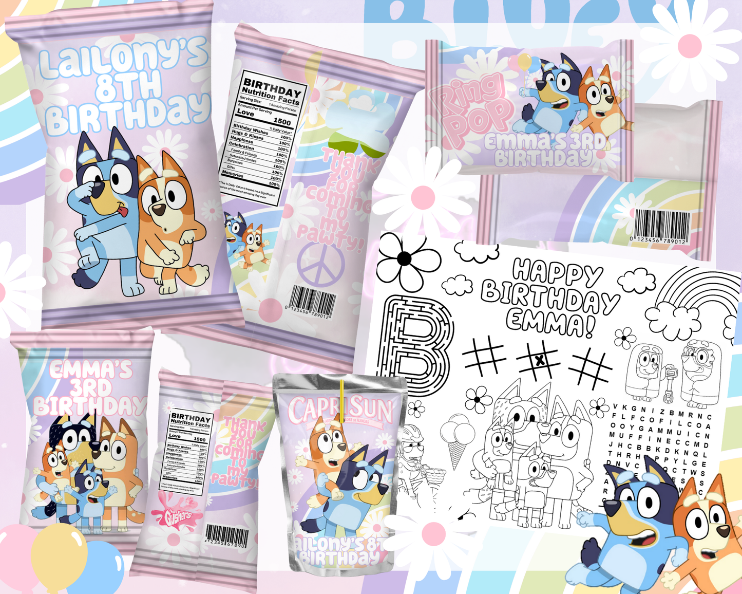 Girl Blue dog Digital File