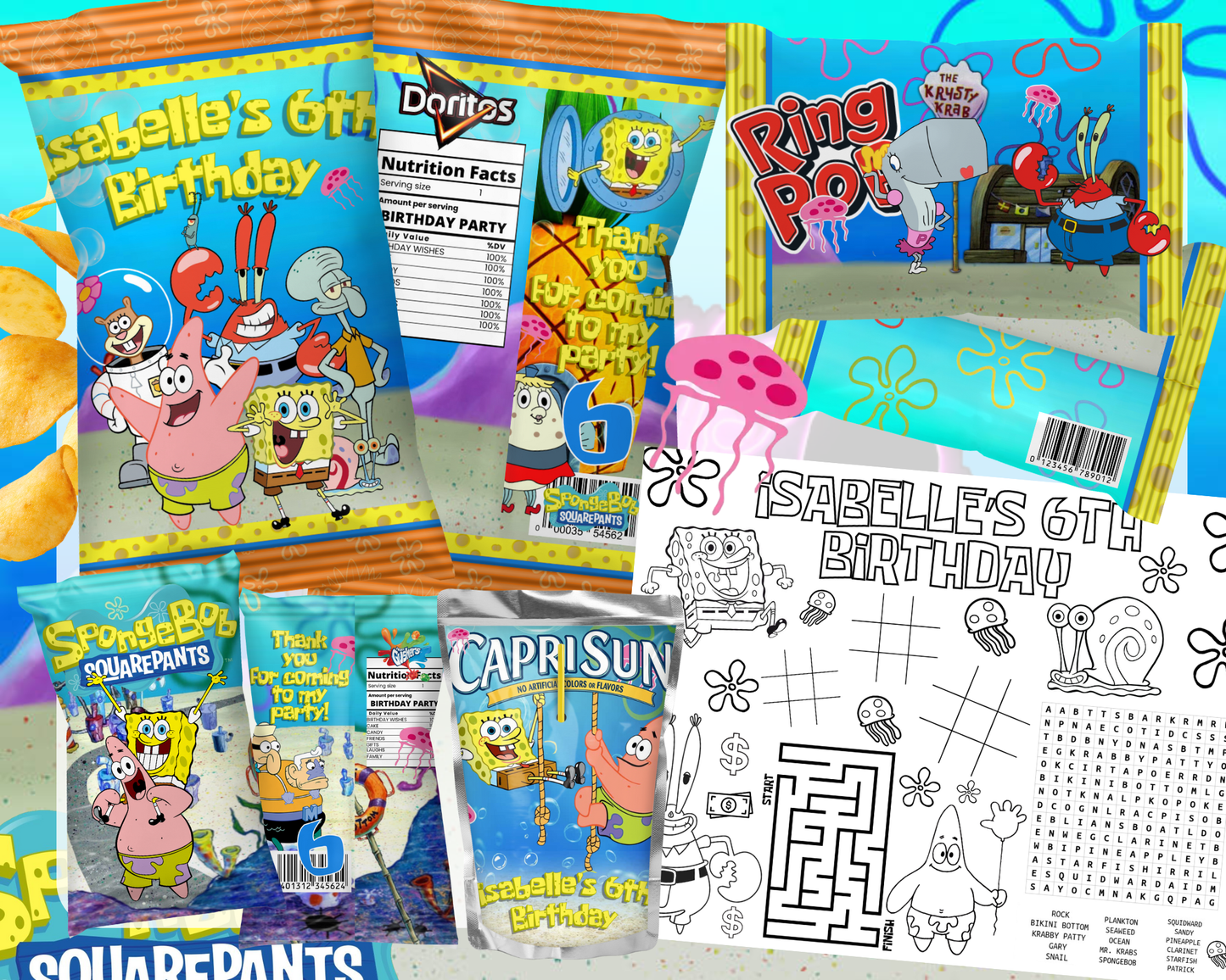 Spongebob Digital Birthday Bundle