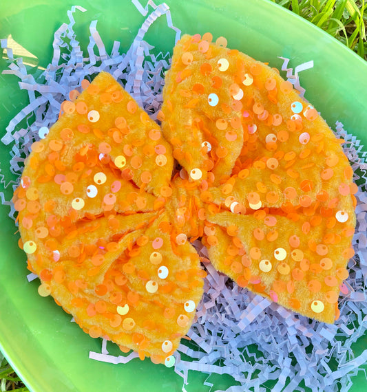 NEON ORANGE SEQUIN